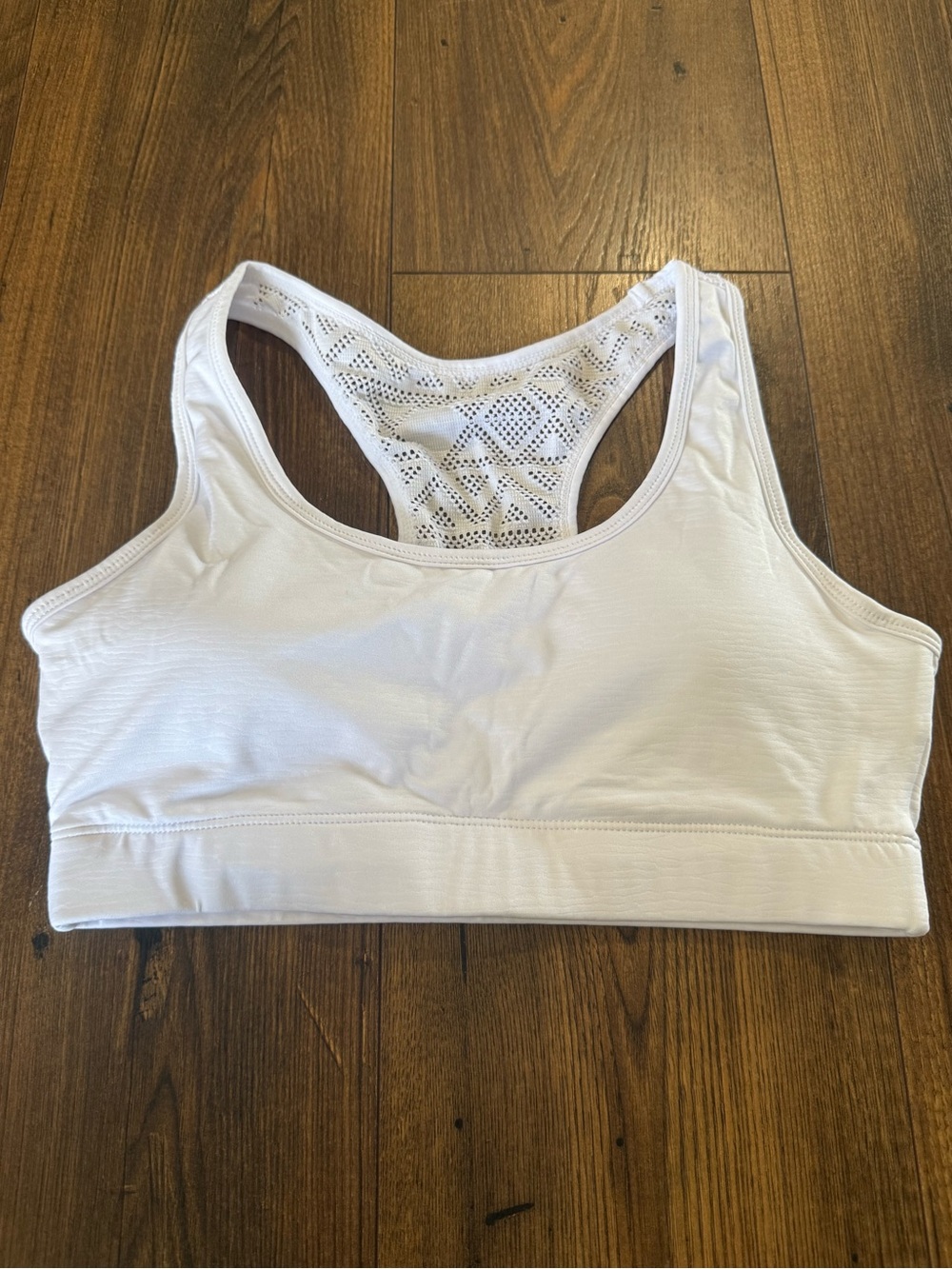 Zyia Active Bomber Mesh Racerback Sports Bra White Medium